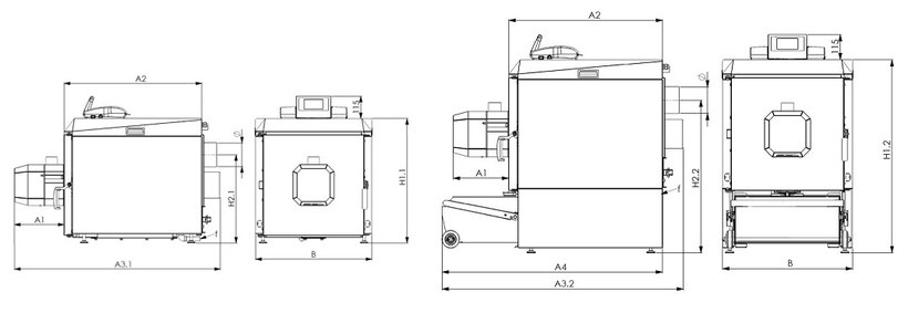 Technische Daten und Maße Pelletkessel Rotary Pellets Bormmer