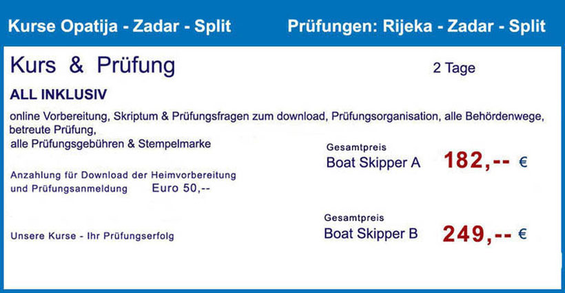 küstenpatent kuestenpatente boat skipper boootsführerschein yachtführerschein coaching training kurs kroatien prüfung split zadar rijeka