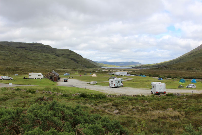 Campingplatz Sligachan. Gegen Abend wird es proppenvoll.