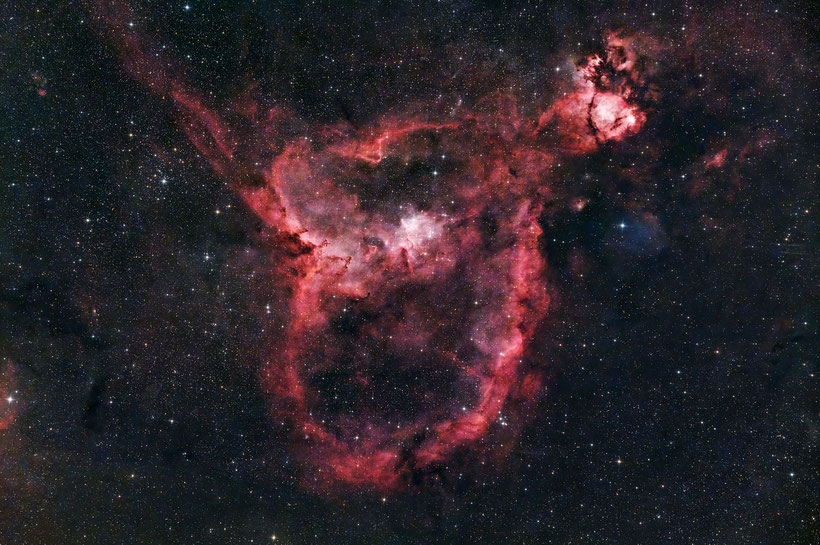 IC 1805 - Der Herznebel im Sternbild Kassiopeia | Aufnahmeoptik: 4,5" Newton Astrograph mit 327 mm Brennweite bei f/2,9 an Canon EOS M50