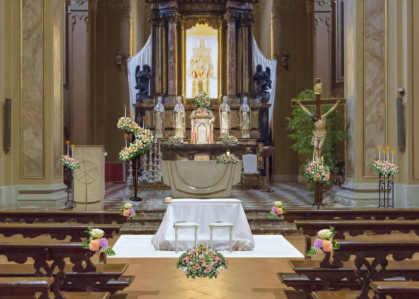 Progetto allestimento Matrimonio chiesa di Santa Francesca Romana Milano