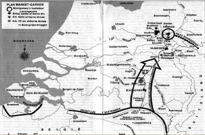 Market Garden: para's vertellen. Chayah Godschalk Visser. Plan operatie luchtlandingen Montgomery. Foto: onbekend