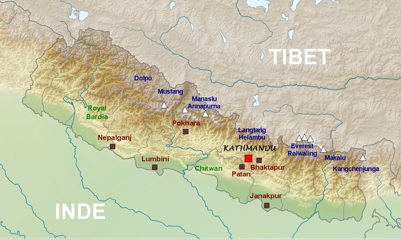 Carte générale du Népal