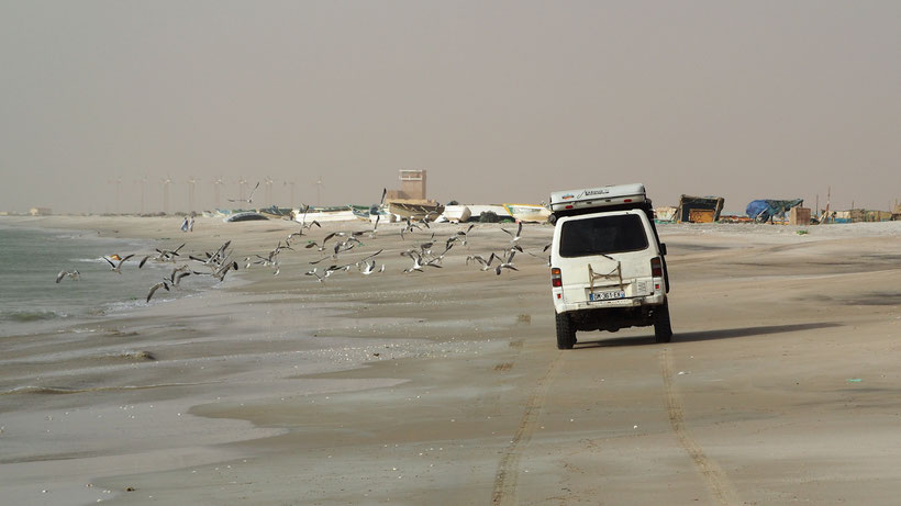 piste sur la plage mauritanie
