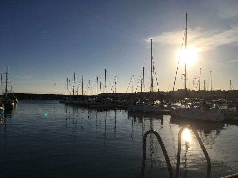 Sun setting over Anstruther harbour