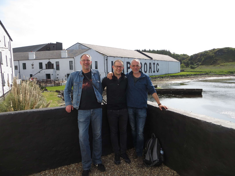 Having fun at Laphroaig Distillery