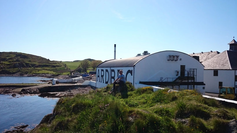 Relaxing at Ardbeg Distillery