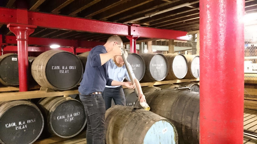 Ingo taking a sample at Caol Ila Distillery