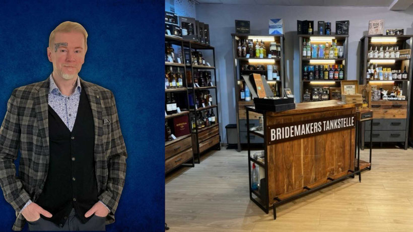 Whisky, Gin, Rum und die Obstbrände von Scheibel gibt es an BRIDEMAKER`S Tankstelle. Ein Grund mehr aus Köln oder Düsseldorf anzureisen.