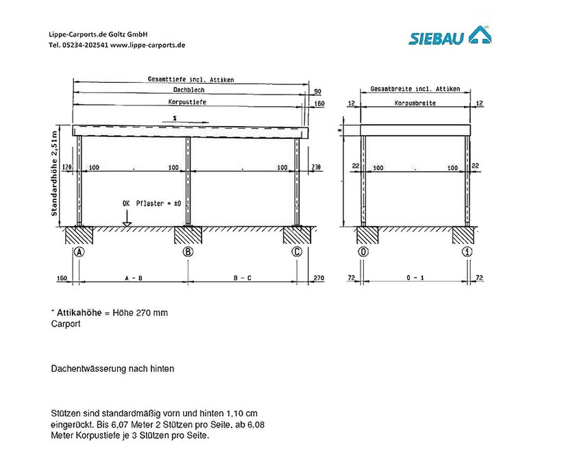 Stahlcarports Pfosten Attikahohen Carports Holz Stahl Alu