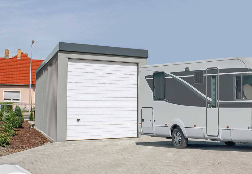 Stahl-Garage mit Sonderhöhe - Hochgarage für Wohnmobile oder als Lagerhalle