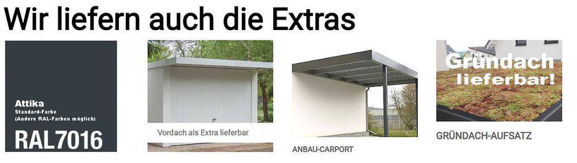 Extras für Stahl Garagen
