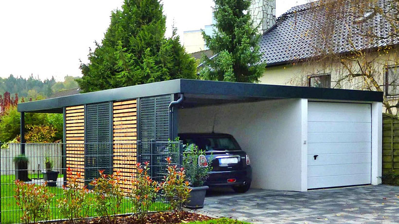 Wand Carport An Betongaragen Carports Holz Stahl Alu