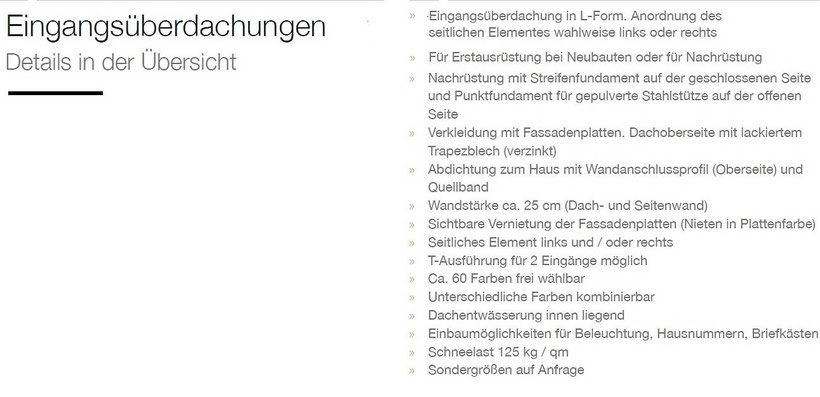 Vordach-Technik