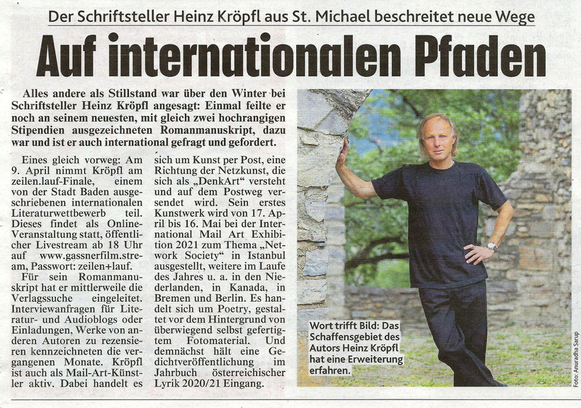 Finale zeilen.lauf Baden internationaler Literaturwettbewerb Mail Art Künstler Kunstwerk Exhibition Network Society Istanbul Poetry Gedicht Jahrbuch österreichischer Lyrik 2020/21 Niederlande Kanada Bremen Berlin Foto Stipendien international