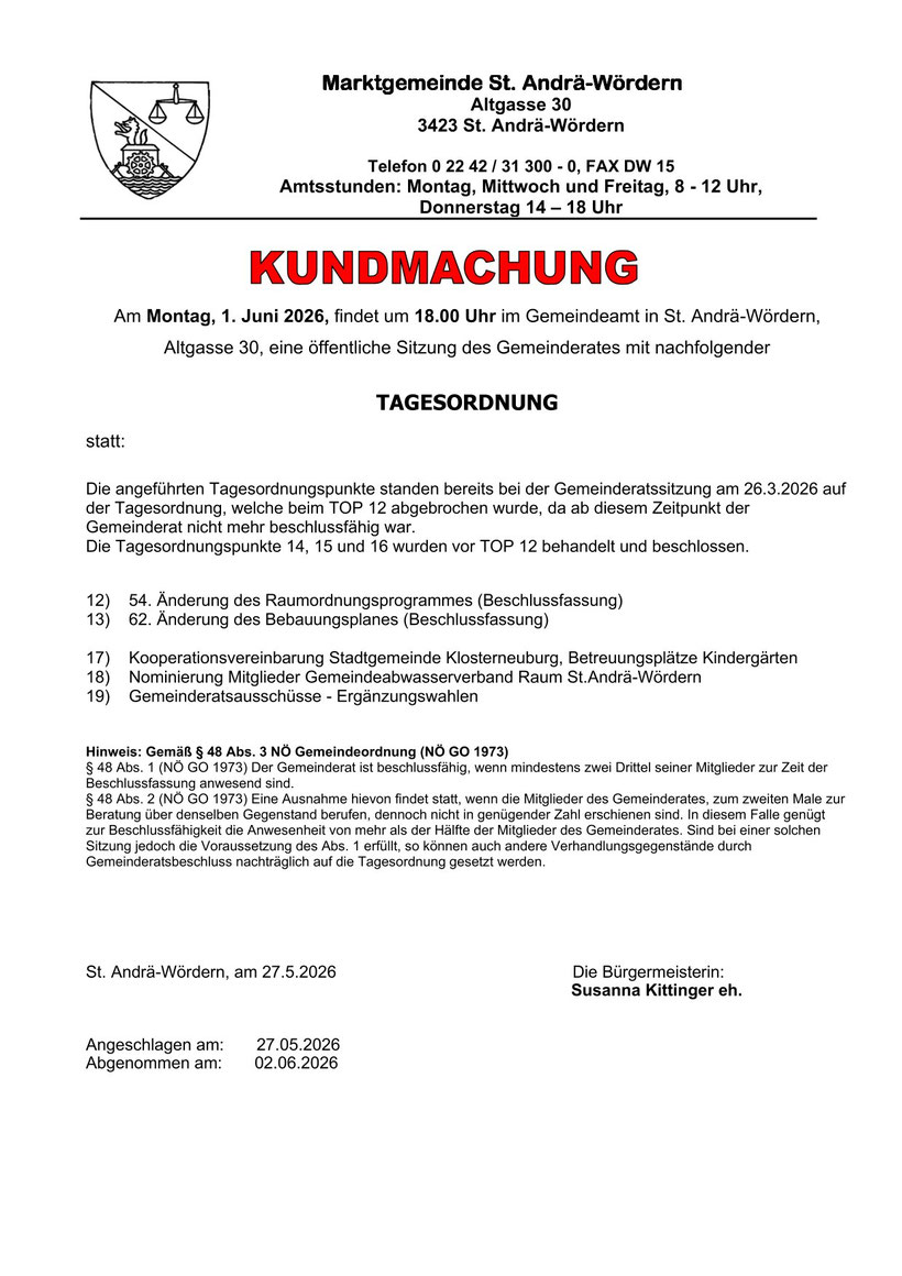 STAW / Gemeinderat