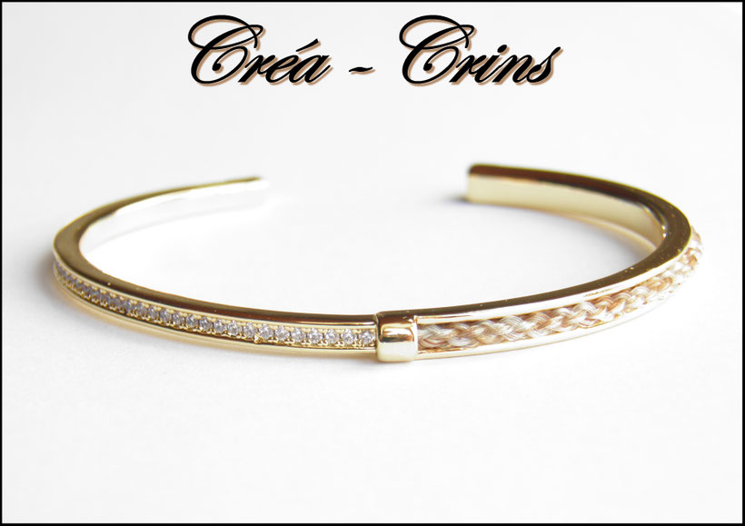 bracelet or crin de cheval personnalisable jonc monture