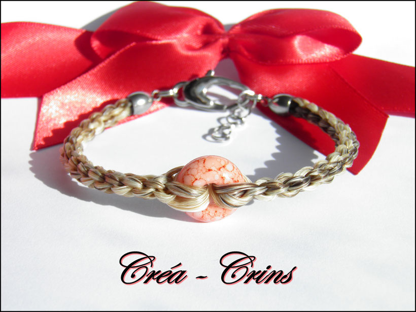 bracelet crins de cheval personnalisé bijou acier inoxydable