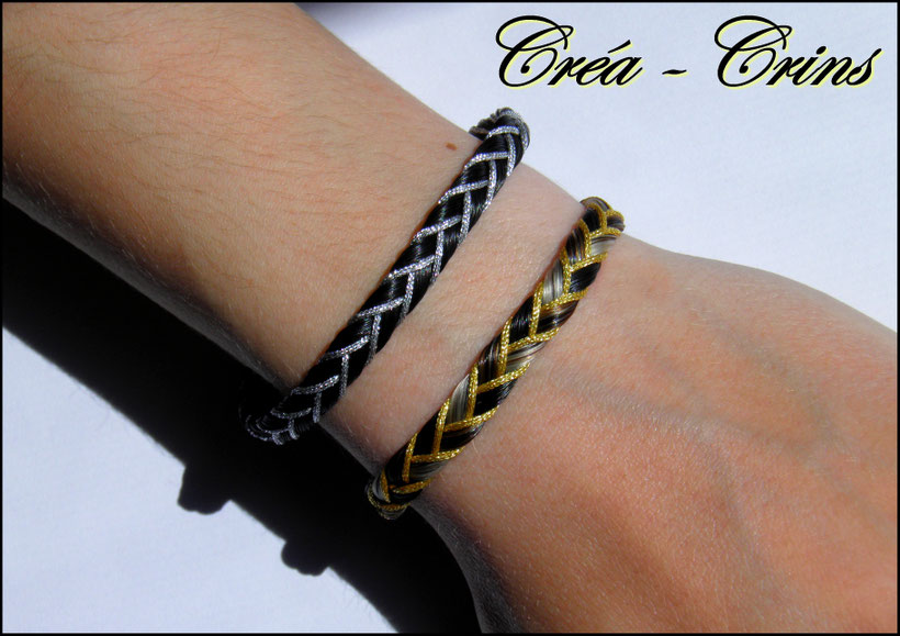 bracelet crin personnalisé doré argenté bijou