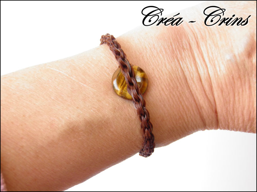 bracelet crin personnalisable et pierre naturelle