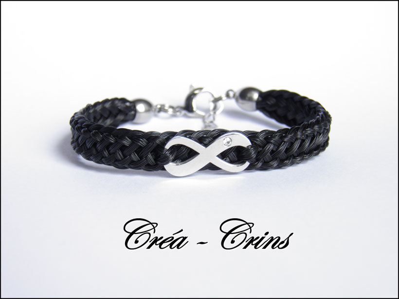bracelet crin de cheval signe infini