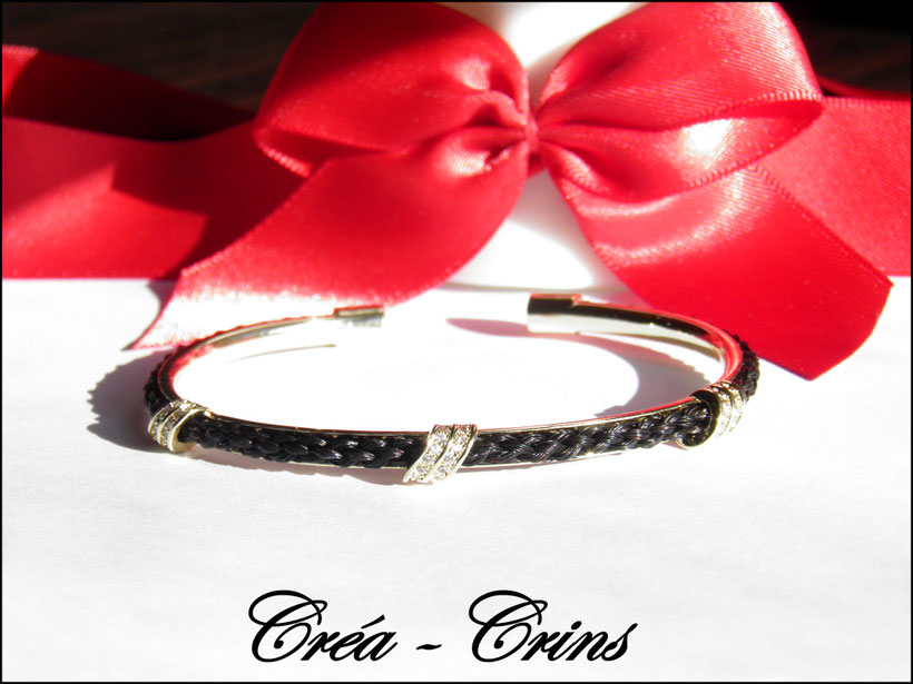 bracelet personnalisable crin strass or