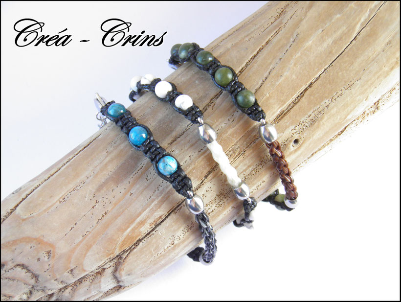 bracelet crin cheval perles naturelles personnalisé