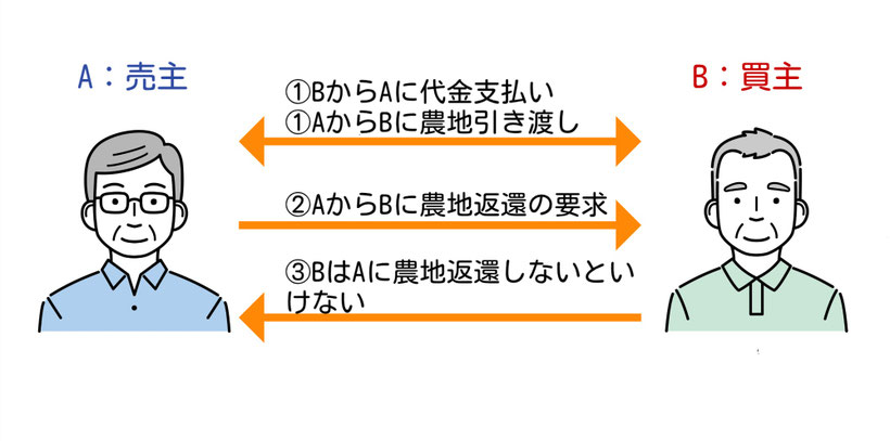 許可前に引き渡しがあった農地の返還請求のイメージ