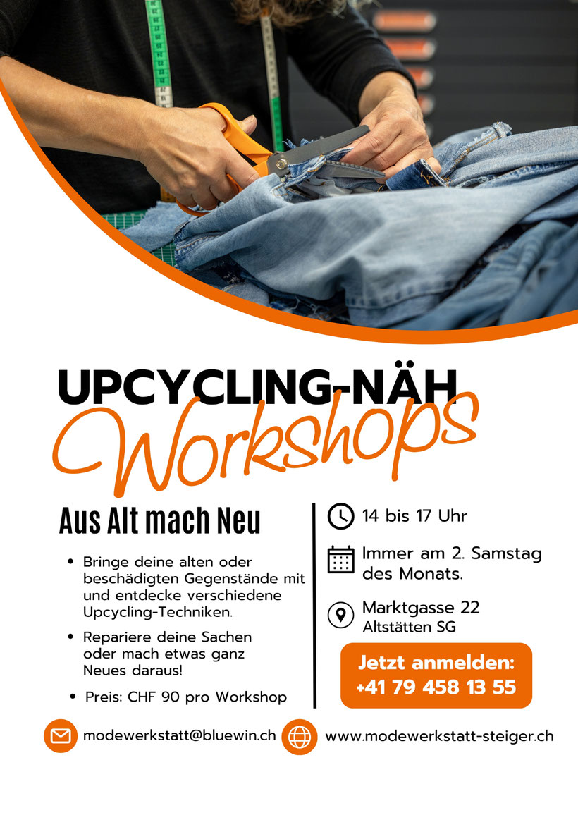 Upcycling-Näh Workshops, immer am 2. Samstag des Monats