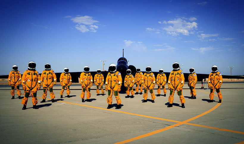 Piloti di U-2 con la caratteristica Suite di volo adatta per la stratosfera / © USAF