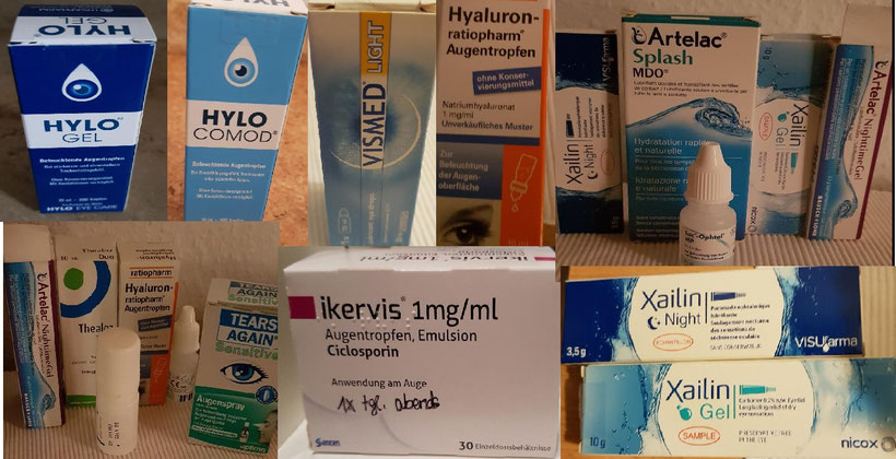 verschiedene Augentropfen