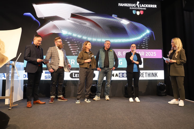 Das war der Deutsche Lackierertag 2025: Torsten Schmidt, Steven Didssun, Sonja und Christian Uthoff, Jeanette Ast-Leiner, Petra Bindl 