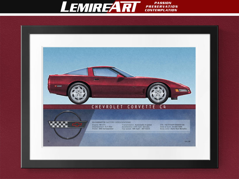 1995 Corvette drawing, 1996 Corvette drawing