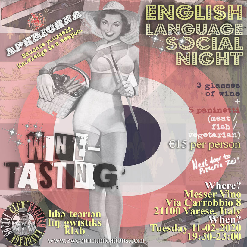 English language social night graphic - Libertarian linguistics and Zak Washington