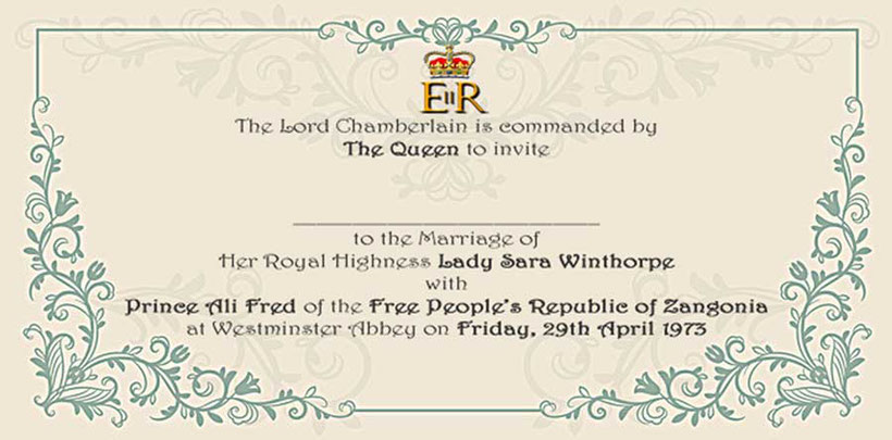 royal wedding invitation 