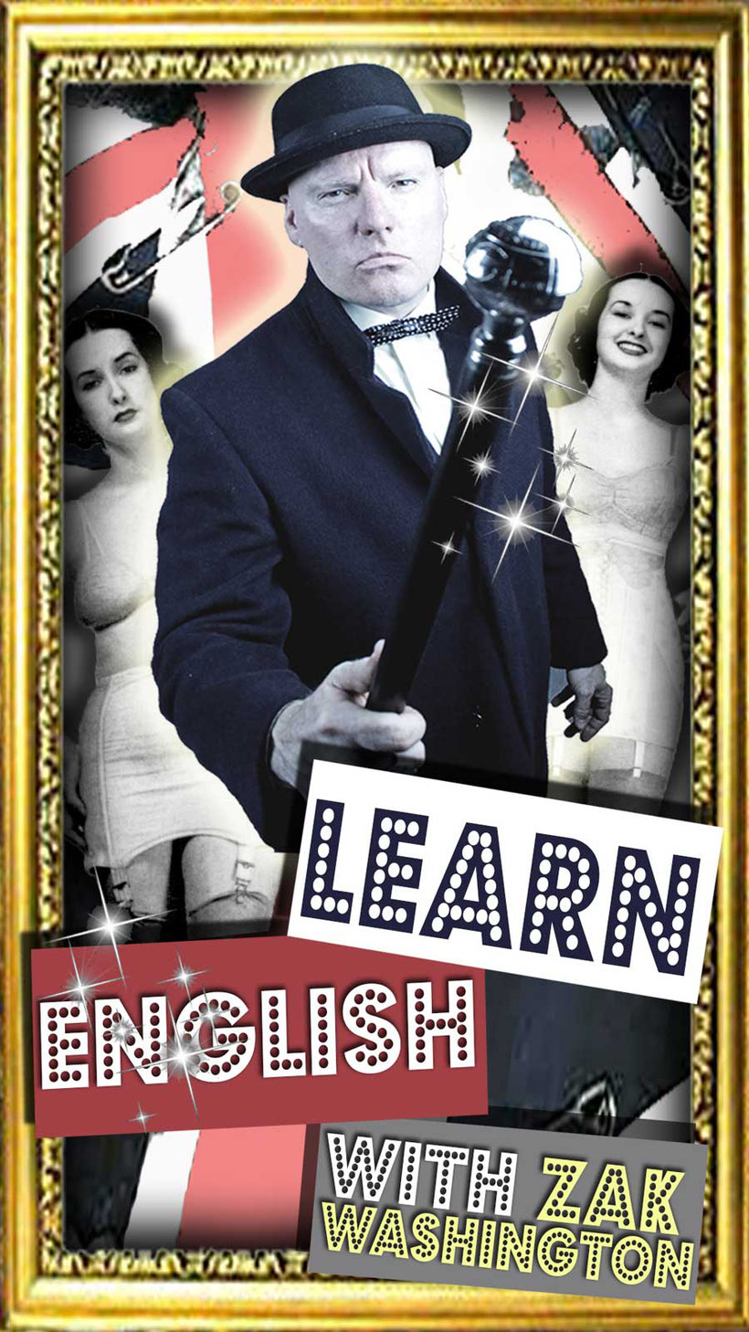 Learn English with Zak Washington logo and graphic by Language Unlimited