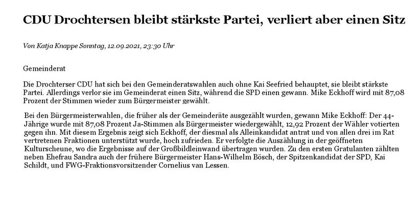 Stader Tageblatt vom 21.9.2021