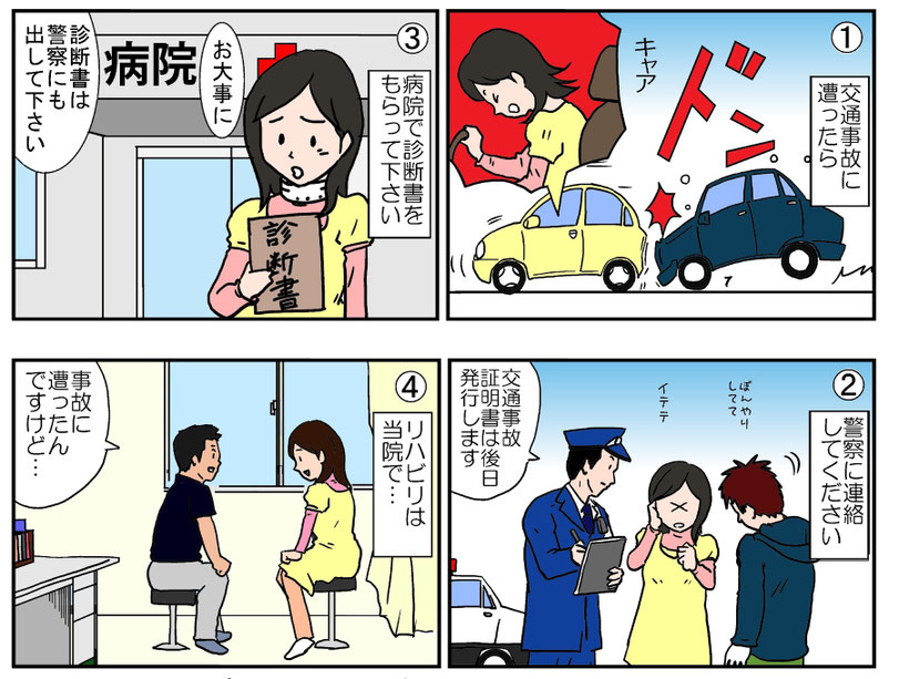 交通事故にあったらまずは、お電話ください。丁寧にご説明します。