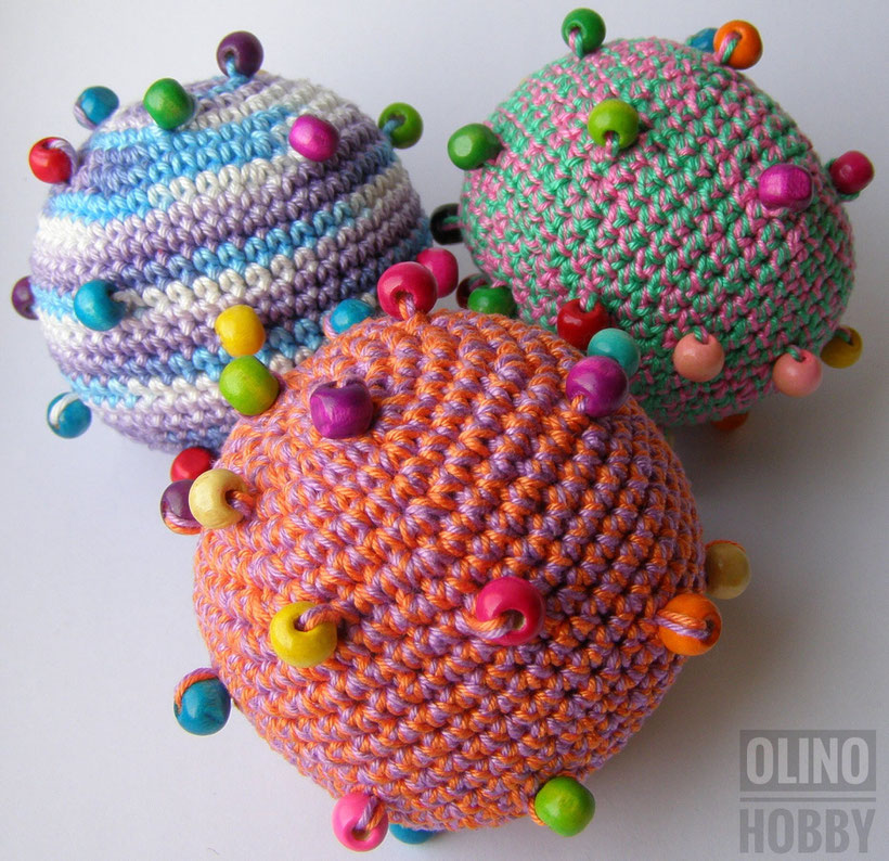 Crochet ball with beads