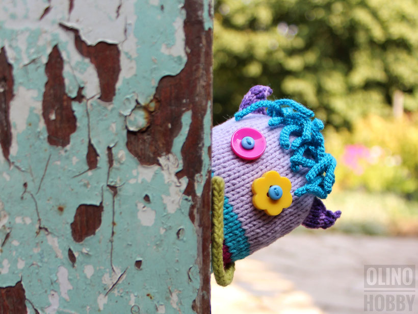 Knitted Striped Monster