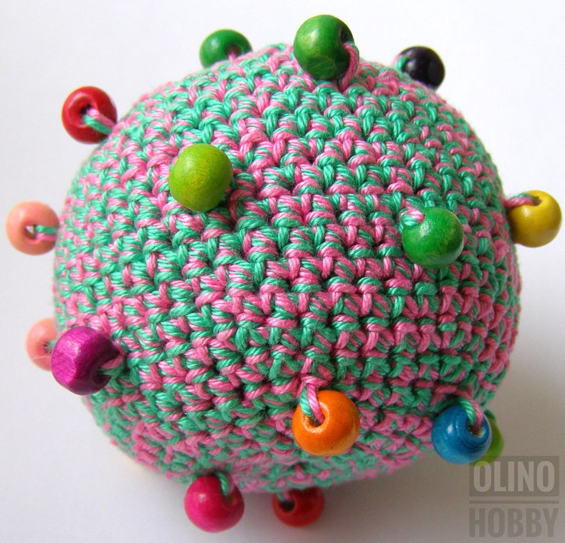 Crochet ball with beads