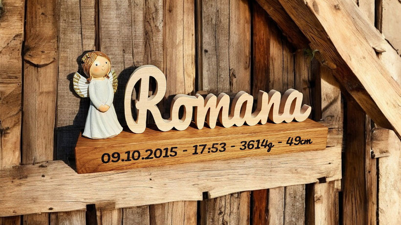 Geschenk zur Taufe mit Name und Schutzengel, personalisierbar nach Wunsch!