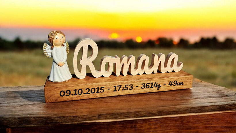 Geschenk zur Taufe mit Name und Schutzengel, personalisierbar nach Wunsch!