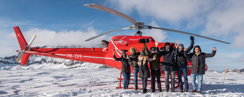 Elite Flights, HB-ZPF, AS 350 B2 Ecureuil Helikopterflug, Alpenflug mit Gletscherlandung, Firmenausflug, Frimensausflüge, Team Event, Petersgrat