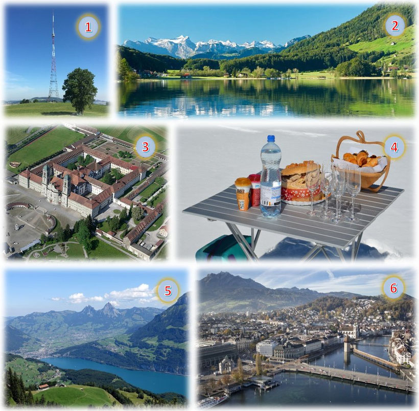 Helikopter-Alpenrundflug 70 Minuten ab Beromünster, 11-Seentour mit Gletscherlandung und -Apéro auf dem Hüfifirn