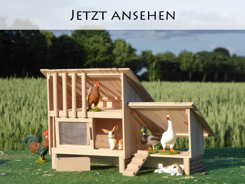 Kaninchenstall für Schleich Tiere