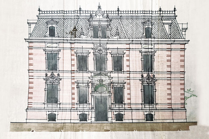 Villa Straßberger Straße 105, Plauen, Bauzeichnung, 1896