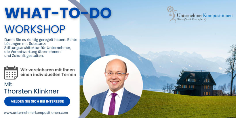 Ihr persönlicher Workshop um die richtige Strategie Ihrer Familienstiftung zu erarbeiten.