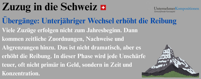Steuerlicher Übergang bei Zuzug in die Schweiz