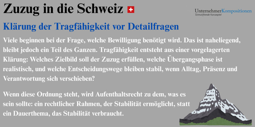 Wohnsitz bei Zuzug in die Schweiz